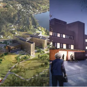 En person som går på et fortau