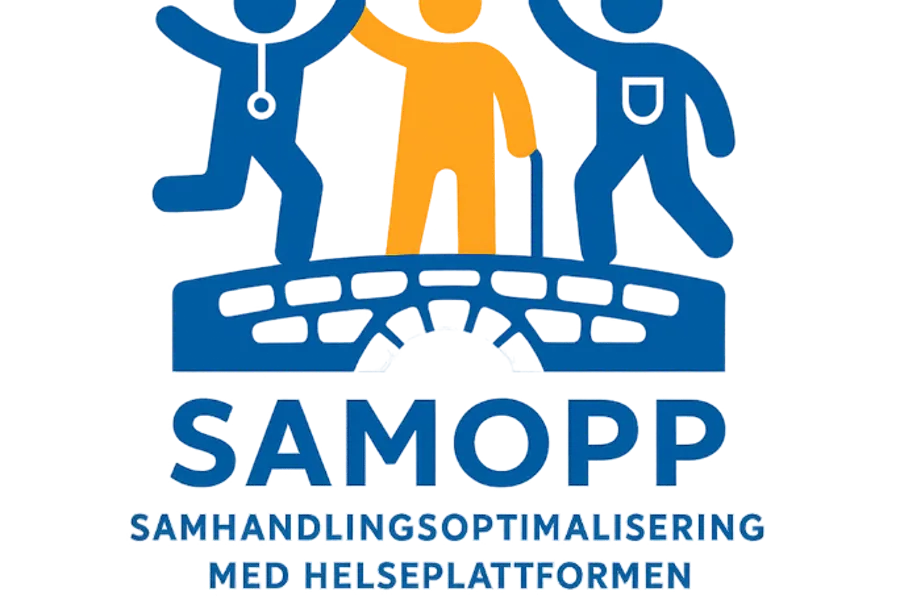 Menneskefigurer som hopper over en bro sammen